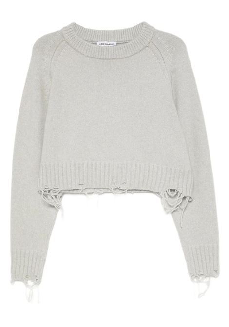 maglione damage cropped donna grigio LOW CLASSIC | LW253KN050147